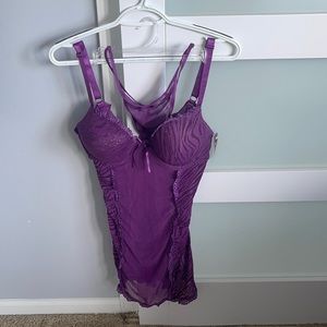 Native Intimates Purple Zebra Chemise Babydoll